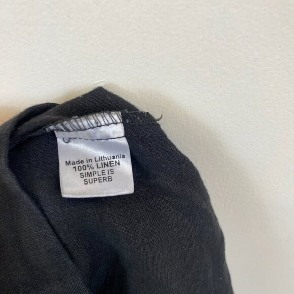 Flax 100% Linen Lagenlook Black Pants - Picture 8 of 10